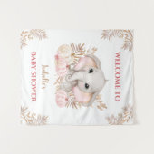 Herfst Girl Elephant Baby shower Welkomstteken Wandkleed (Voorkant (horizontaal))