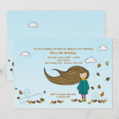 Herfst Girl Invitation Kaart (Voorkant / Achterkant)