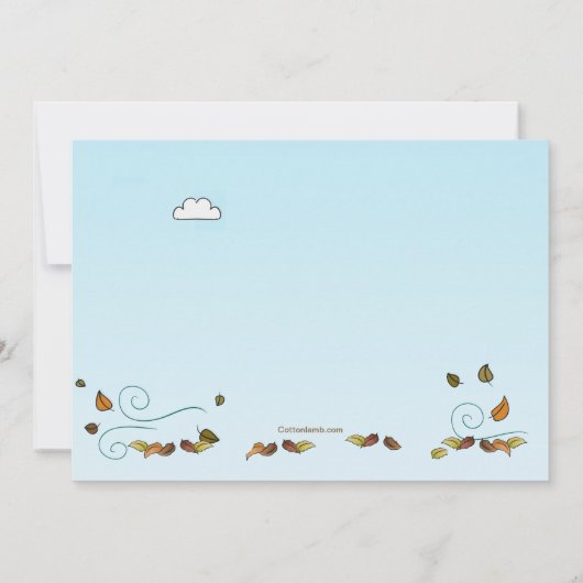 Herfst Girl Invitation Kaart (Achterkant)