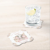 Herfst Girl Pink Baby shower Paper Onderzetter (Insitu)