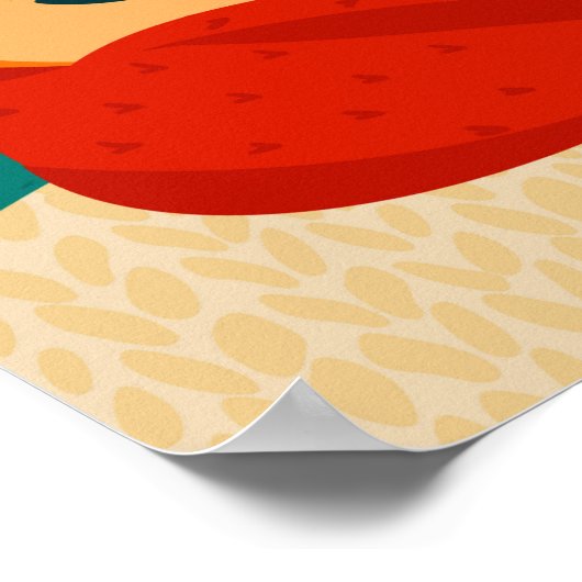 Herfst Girl Red Scarf, personaliseer Poster (Hoek)