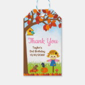 Herfst Girl Scarecrow Birthday Hartelijk dank Cadeaulabel (Voorkant)