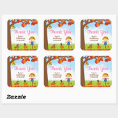 Herfst Girl Scarecrow Birthday Hartelijk dank Vierkante Sticker (Vel)