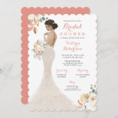Herfst Glam Bride in Gown Bridal Shower Invitation Kaart (Voorkant / Achterkant)