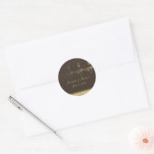 Herfst Glamour in Chocolade Bruin en Goud Ronde Sticker (Envelop)