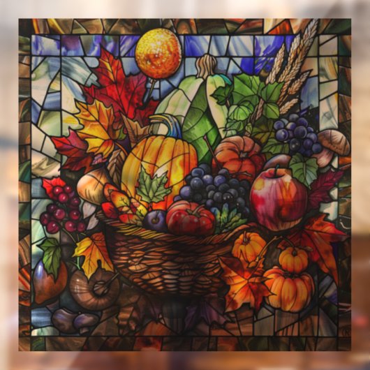 Herfst Glas in lood Art Window Cling Raamsticker (Vel 2)