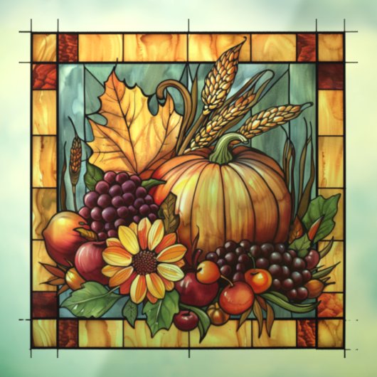 Herfst Glas in lood Art Window Cling Raamsticker (Vel 3)