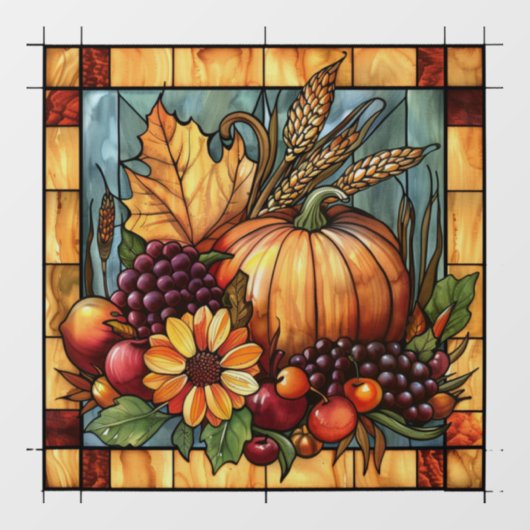 Herfst Glas in lood Art Window Cling Raamsticker (Vel)