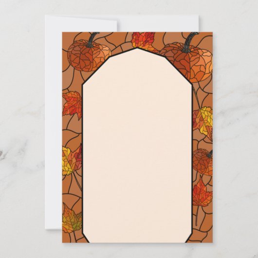 Herfst glas-in-lood ontwerp kaart (Voorkant)