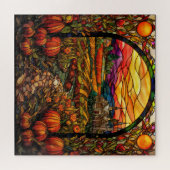 Herfst Glas-in-lood Puzzel (Horizontaal)