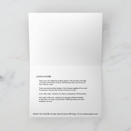 HERFST GLETSJER: Liefde & Water Kaart (Binnen)