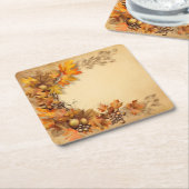 Herfst Glimmer: kransoogst Kartonnen Onderzetters (Schuin)