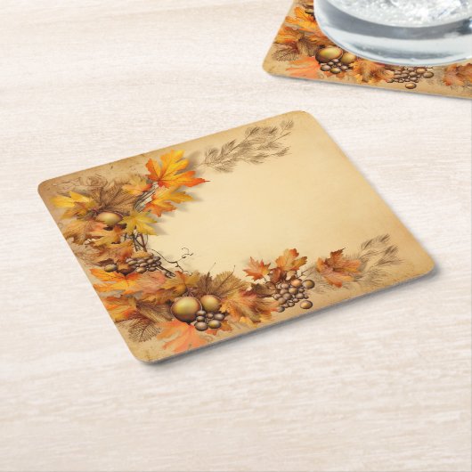Herfst Glimmer: kransoogst Kartonnen Onderzetters (Schuin)