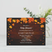 Herfst Glitter Bladeren Baby Shower Uitnodigingen (Staand voorkant)