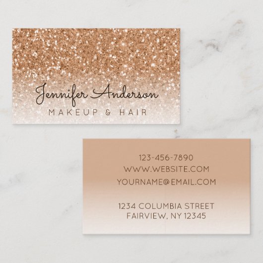 Herfst Glitter Visitekaartje (Voorkant / Achterkant)