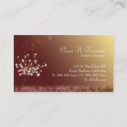 Herfst Glitters Unieke Mode Boutique Visitekaartje (Achterkant)