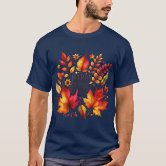 Herfst Gloed Waterverf Pompoenen Bladeren HerfstTh T-shirt