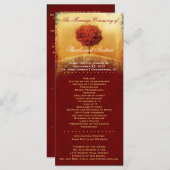 Herfst Glorie Rode Boom Trouwprogramma Programmakaart (Voorkant / Achterkant)