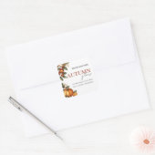 Herfst Glow Pompoen & Bladeren | Gezellige Herfst Vierkante Sticker (Envelop)