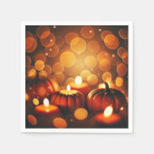 Herfst Glowing Pumpkins Bokeh Effect Decoupage Pap Servet (Voorkant)