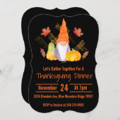 Herfst Gnome Black - Achtergronduitnodiging Kaart (Voorkant / Achterkant)