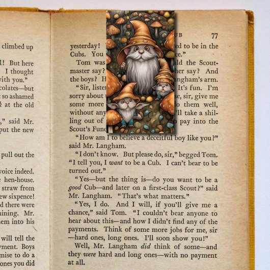 Herfst Gnome Cats Vouwen Bladwijzer Bookmarkers Visitekaartje