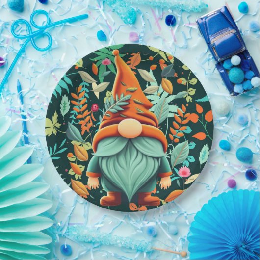 Herfst Gnome Papieren Bordje (Feest)