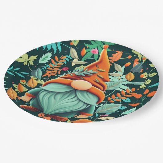 Herfst Gnome Papieren Bordje (Gekanteld)