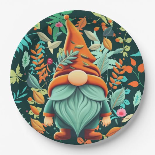 Herfst Gnome Papieren Bordje (Voorkant)
