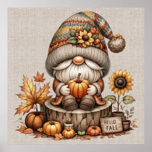 Herfst-gnome-Poster Poster (Voorkant)