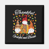 Herfst Gnome Pset Leopard Pumpkin Thanksgiving Ble Magneet (Voorkant)