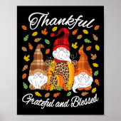 Herfst Gnome Pset Leopard Pumpkin Thanksgiving Ble Poster (Voorkant)