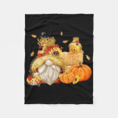 Herfst Gnome Scarecrow Gnome Herfst Halloween Than Fleece Deken (Voorkant)