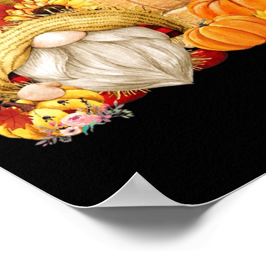 Herfst Gnome Scarecrow Gnome Herfst Halloween Than Poster (Hoek)