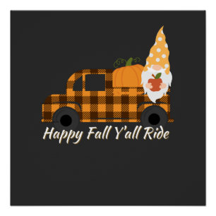 Herfst Gnome Shirt Happy Herfst Y'All Gnomen g Perfect Poster