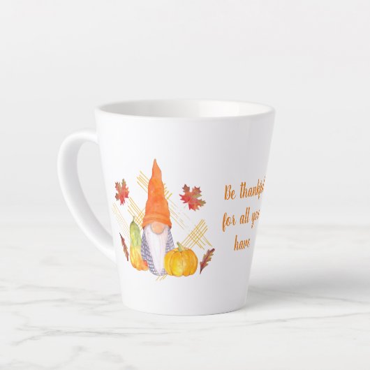 Herfst Gnome Thanksgiving Latte Mok (Linkerhoek)