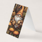 Herfst Gnome Vouwen Bladwijzer Bookmarkers Visitekaartje (Voorkant)