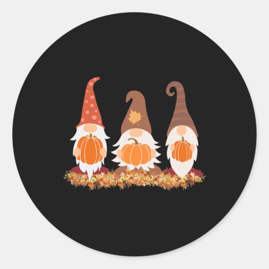 Herfst gnomen en herfst laat grafische beelden zie ronde sticker (Voorkant)