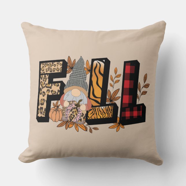 HERFST Gnomen in het Sierkussen Dierlijk printpatr (Voorkant)