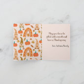 Herfst Gnomen met Thanksgiving van de herfstregenb Feestdagen Kaart (Binnen)