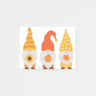 Herfst gnomen. Stomme cartoon herfstgnomen. Post-it® Notes