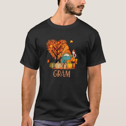Herfst Gnomes Gram Halloween Pumpki Gran T-shirt (Voorkant)
