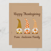 Herfst Gnomes Happy Thanksgiving Feestdagenkaart (Voorkant / Achterkant)