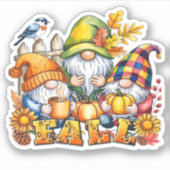 Herfst Gnomes Sublimation Autumn Love Classic T-Sh Sticker (Voorkant)