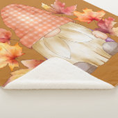 Herfst gnoom met bladeren sherpa deken (3/4)