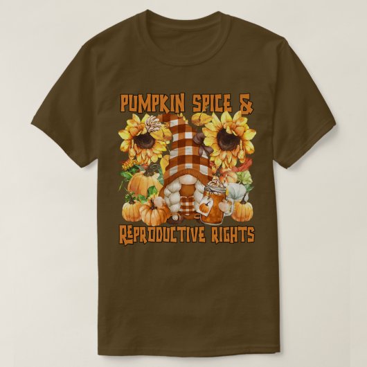 herfst gnoom voor vrouwen pompoenkruid en herprodu t-shirt (Design voorkant)