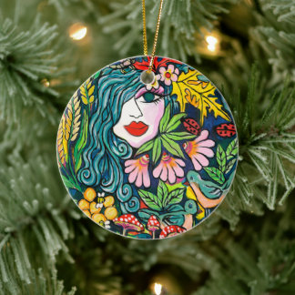 HERFST GODDESS KERAMISCH ORNAMENT