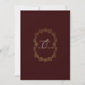 Herfst Gold Bourgogne Script Huwelijksuitnodiging Kaart (Achterkant)