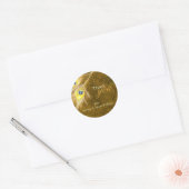 Herfst Gold Brown Peacock Weddenschap Hartelijk da Ronde Sticker (Envelop)