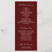 Herfst Gold en Bourgogne verlaat huwelijksprogramm Programmakaart (Achterkant)